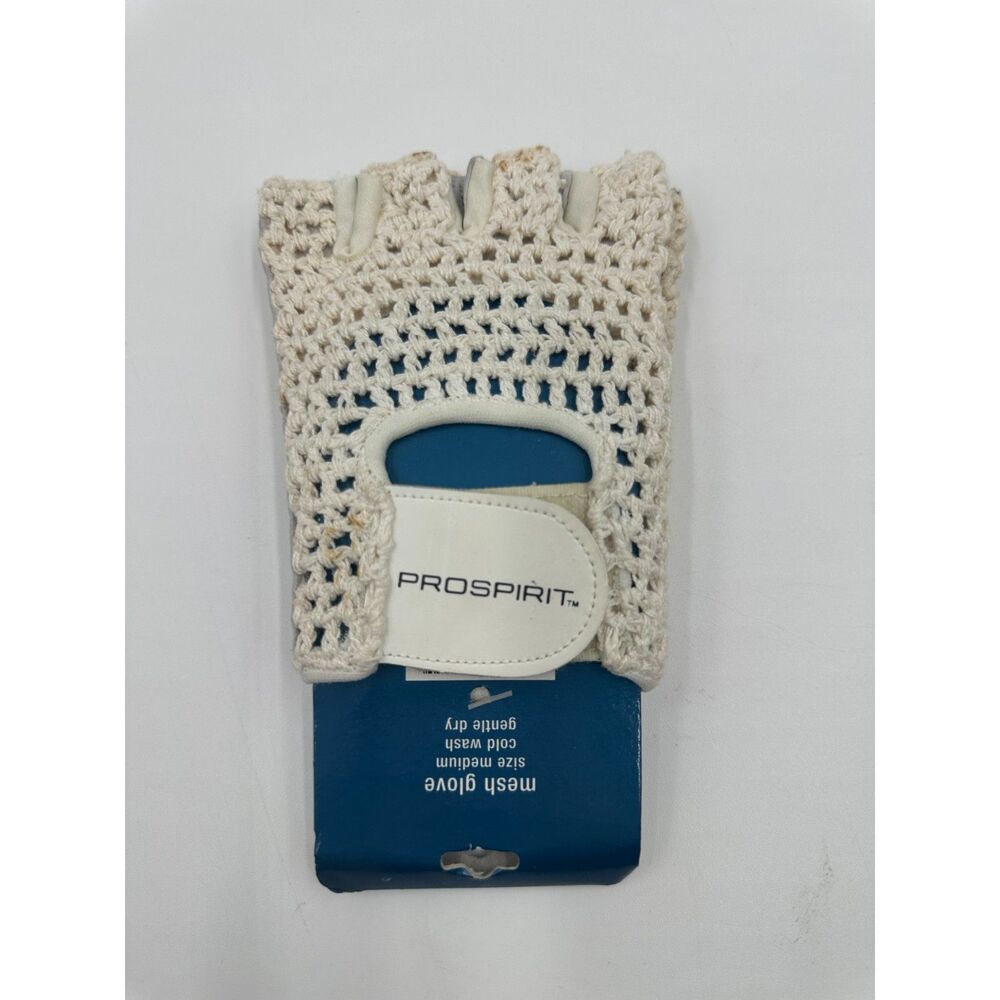 ProSpirit Mesh Glove Fingerless Size M Crocheted Synthetic Palm w Wrist Closure